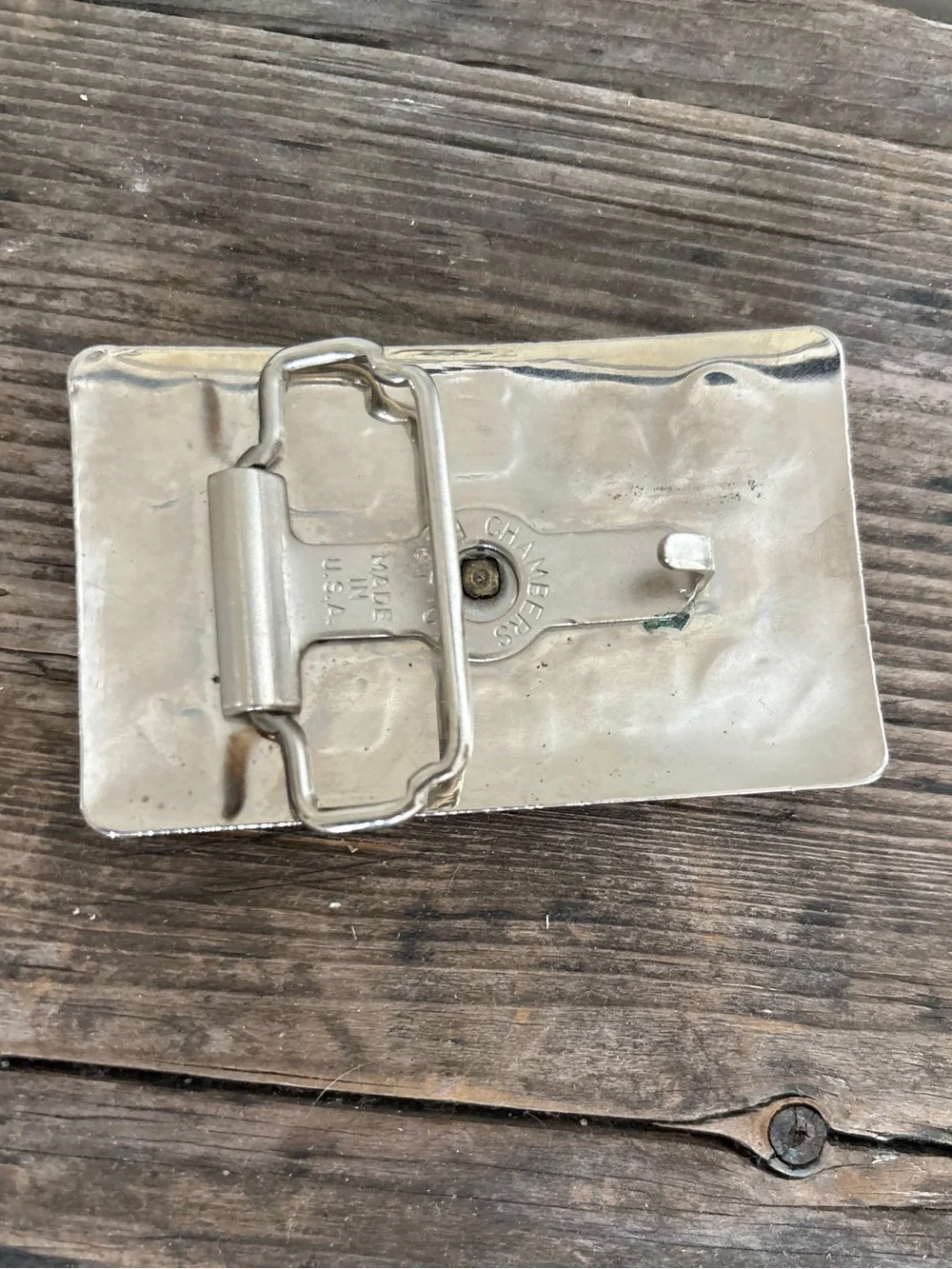 Vintage Rancher Western Polished Silver-Tone Belt Buckle, Coveted Wagon, USA